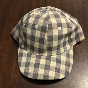 Checkered Gray and Cream Women's Cap